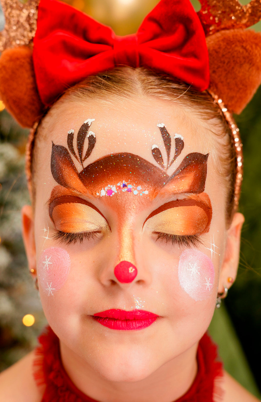 Rudolph Face Paint Tutorial: Step by Step Photo Guide