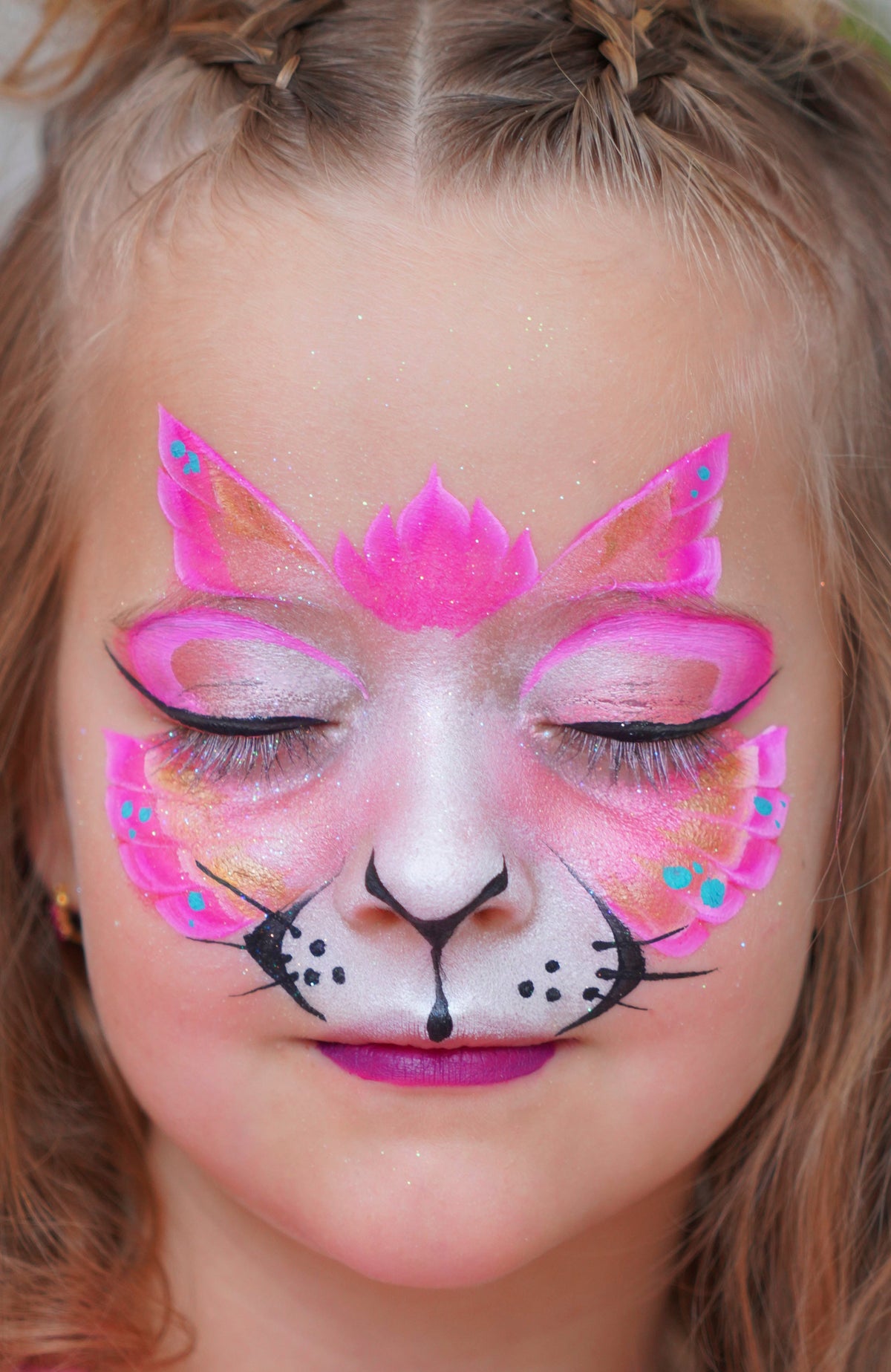 Pink Cat Face Paint Tutorial: Step by Step Photo Guide