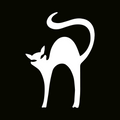 闪光纹身模板 - 伸展的猫