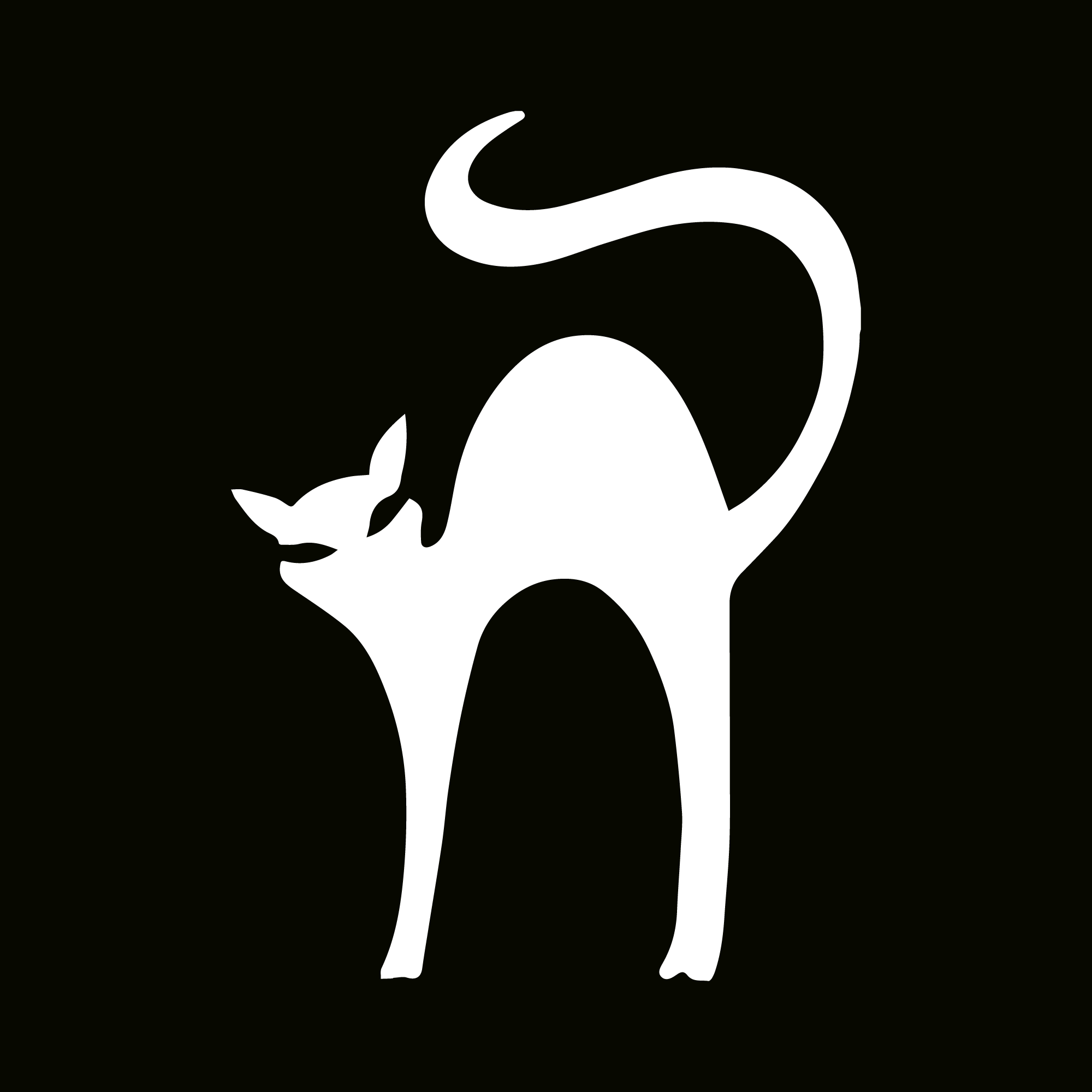 闪光纹身模板 - 伸展的猫