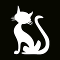 闪粉纹身模板 - 坐姿猫