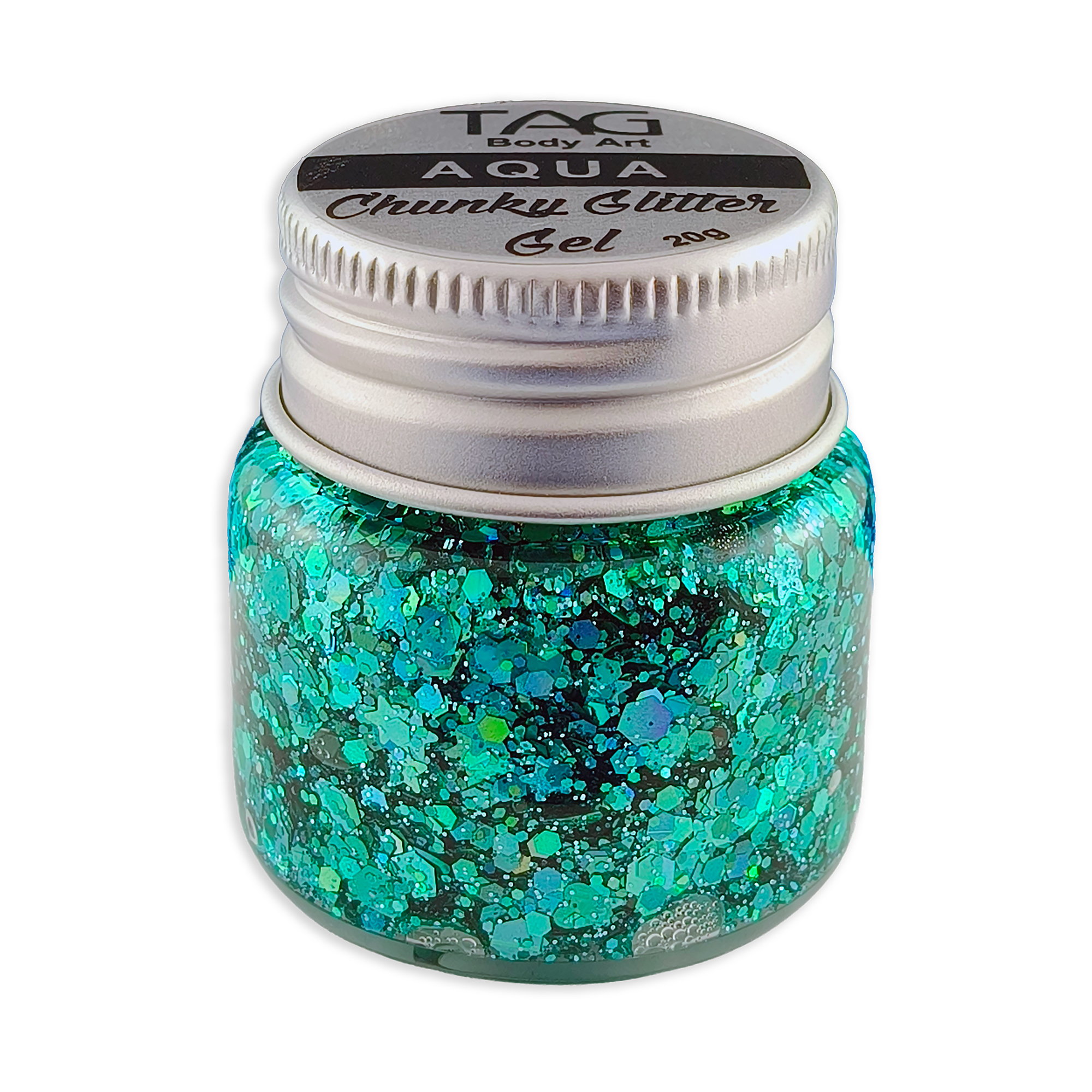 Aqua Chunky Glitter Gel