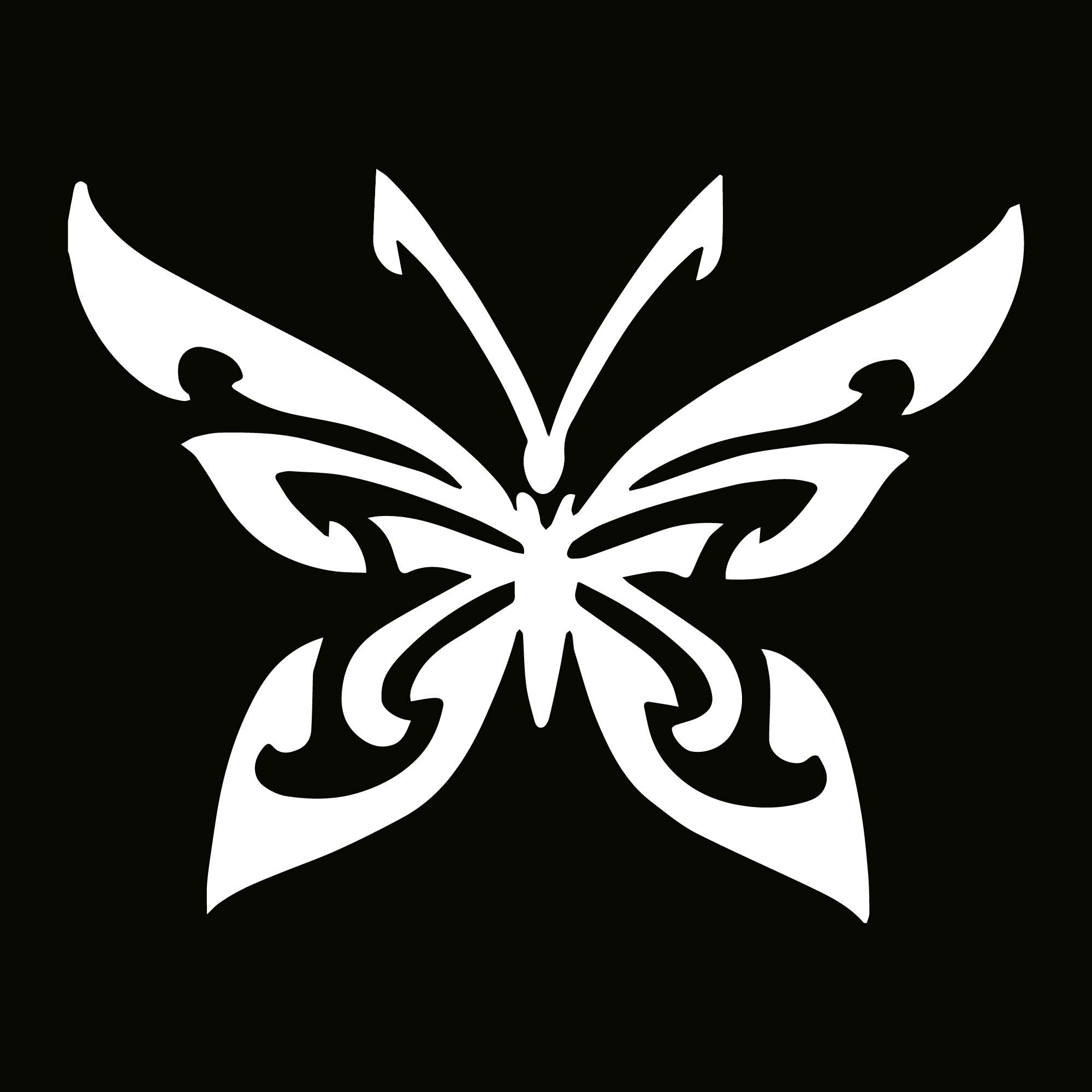 闪光纹身模板 - 部落蝴蝶