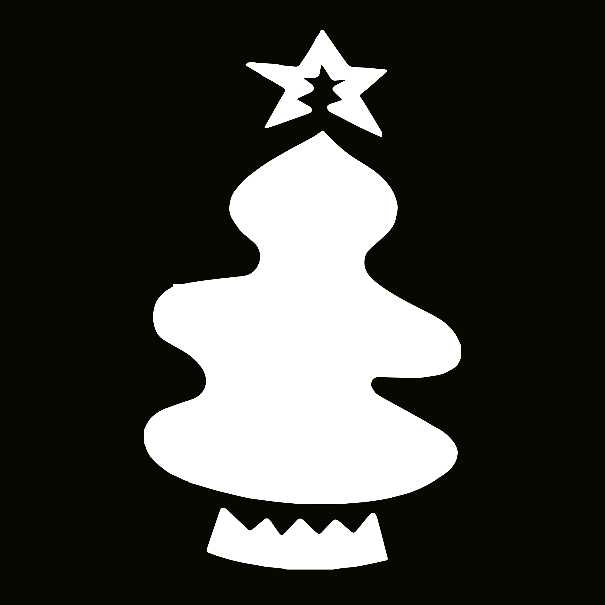 Glitter Tattoo Stencil - Christmas Tree