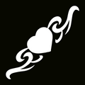Glitter Tattoo Stencil - Curly Heart