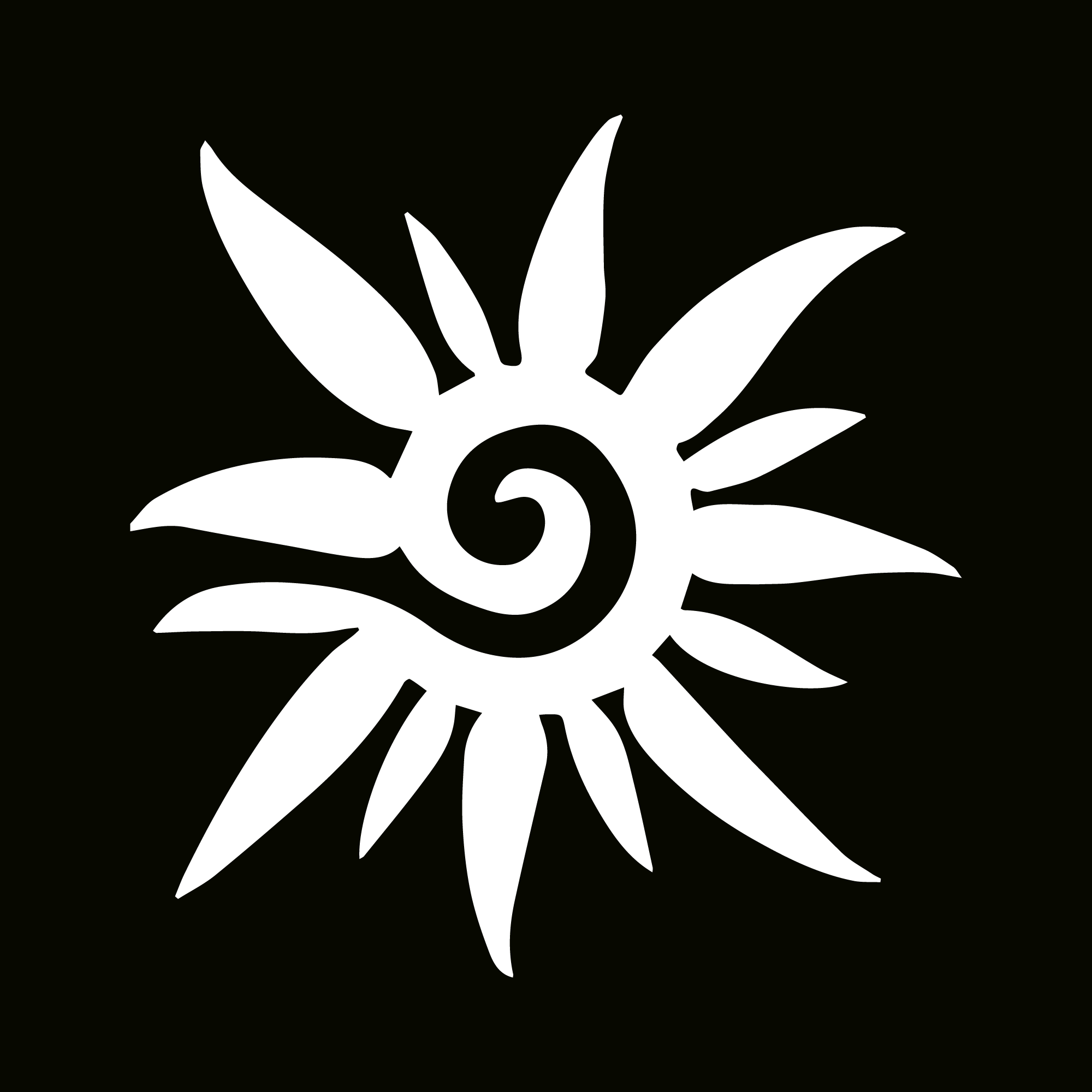 闪光纹身模板 - 太阳漩涡