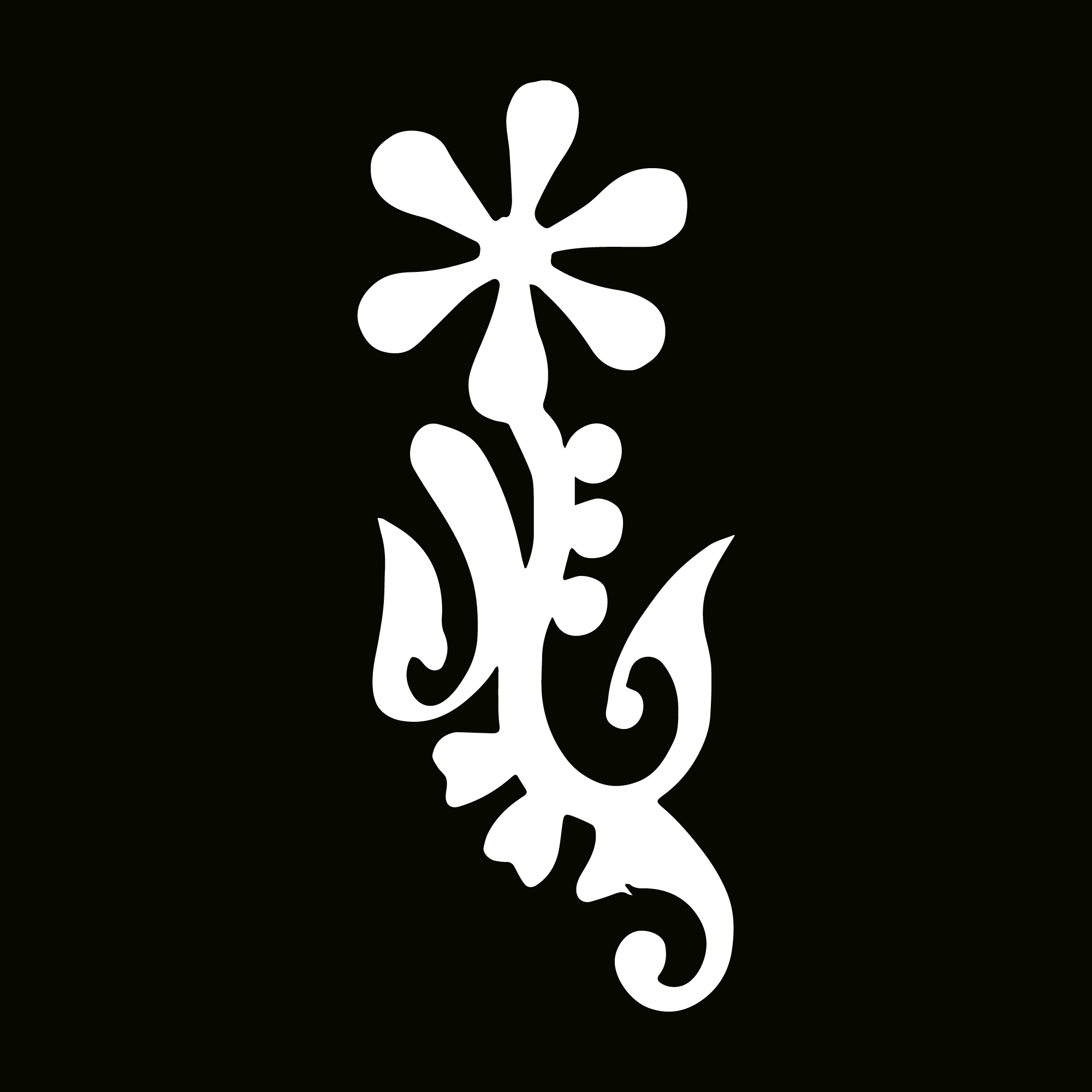 Glitter Tattoo Stencil - Flower Deco