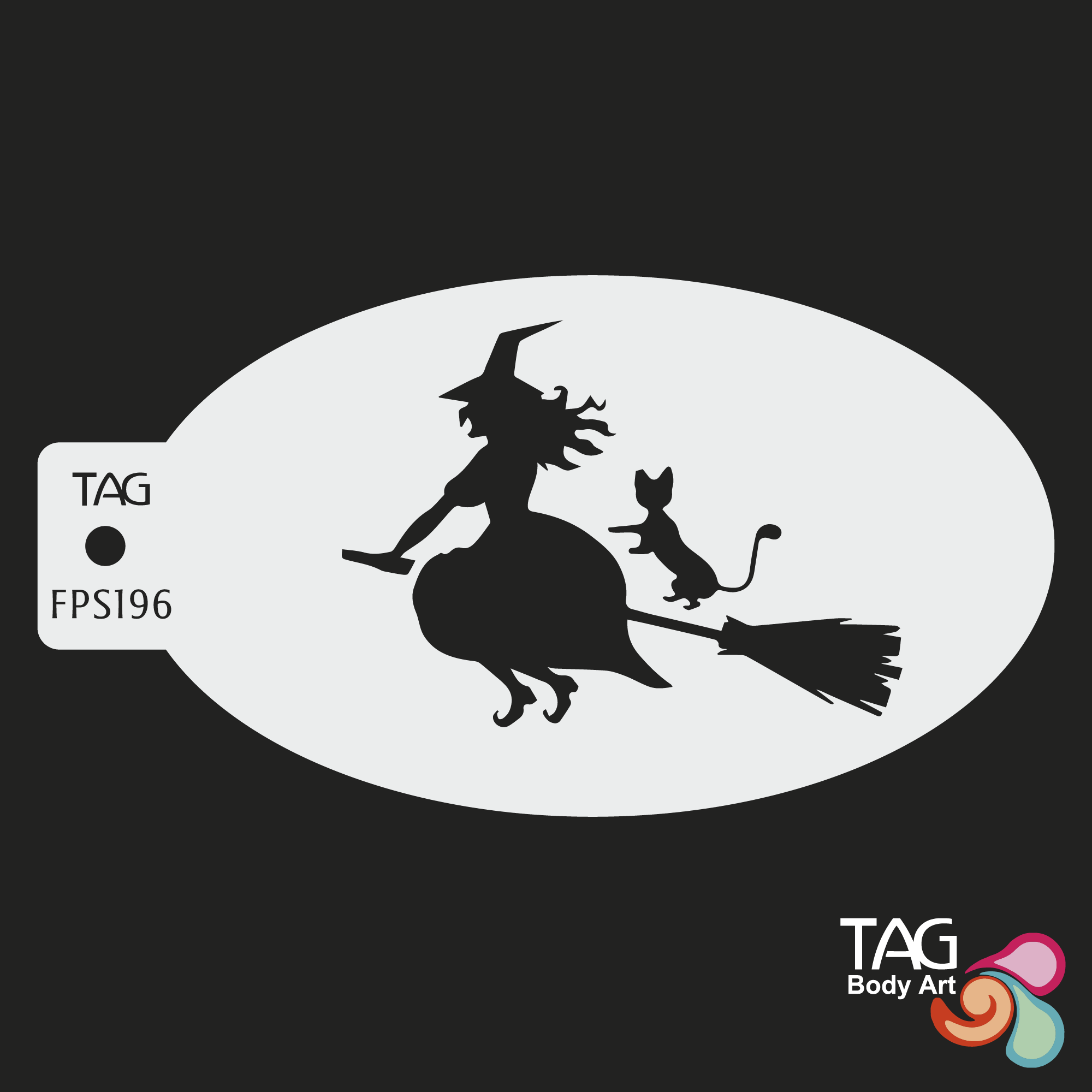 Face Paint Stencil - Flying Witch