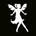 闪粉纹身模板 - 飞翔的仙女