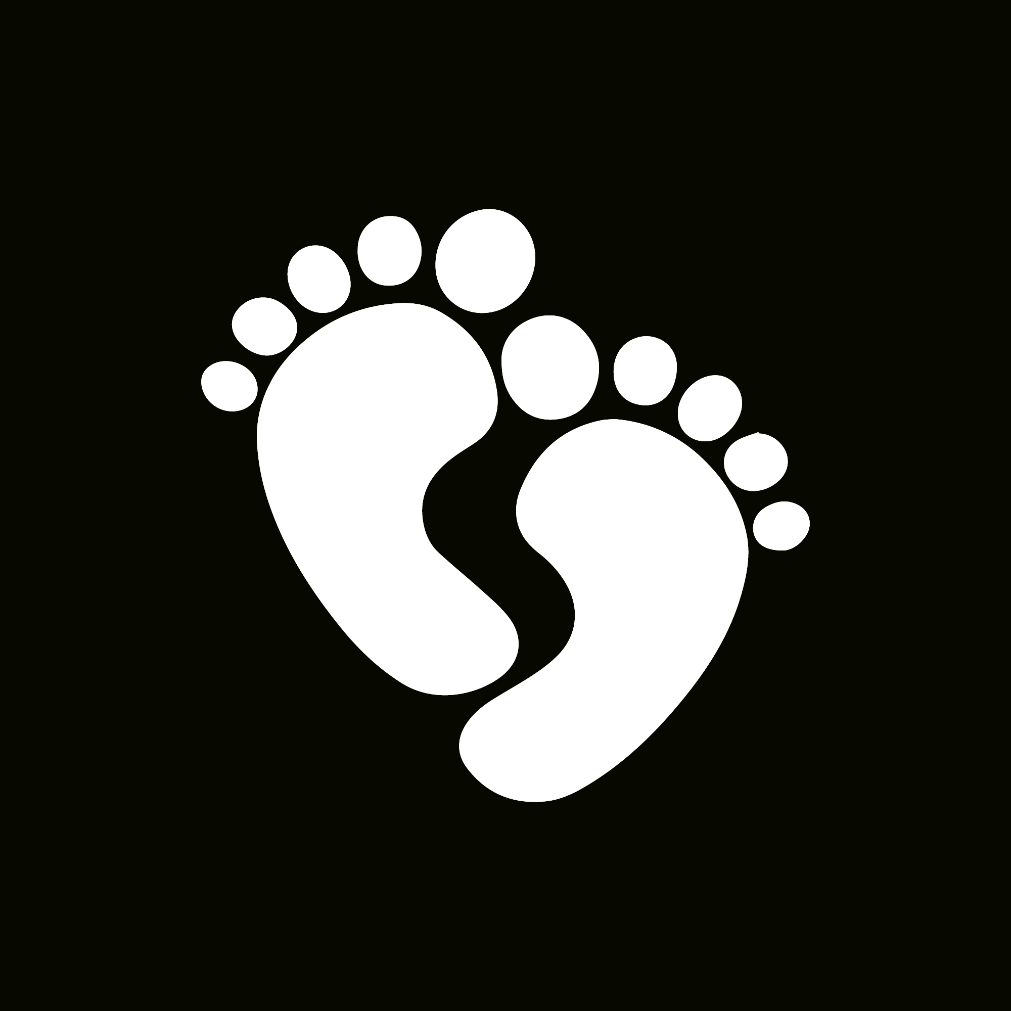 闪光纹身模板 - 脚印