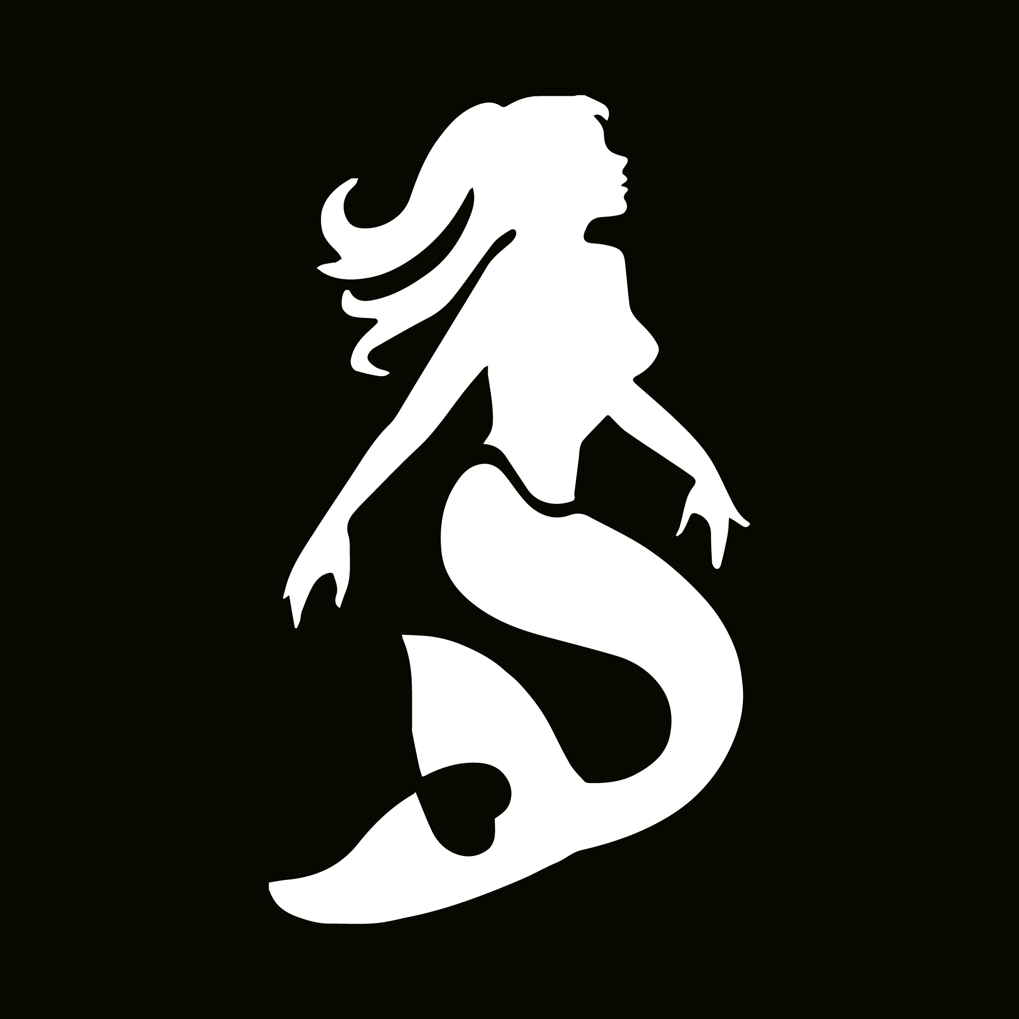 闪光纹身模板 - 美人鱼