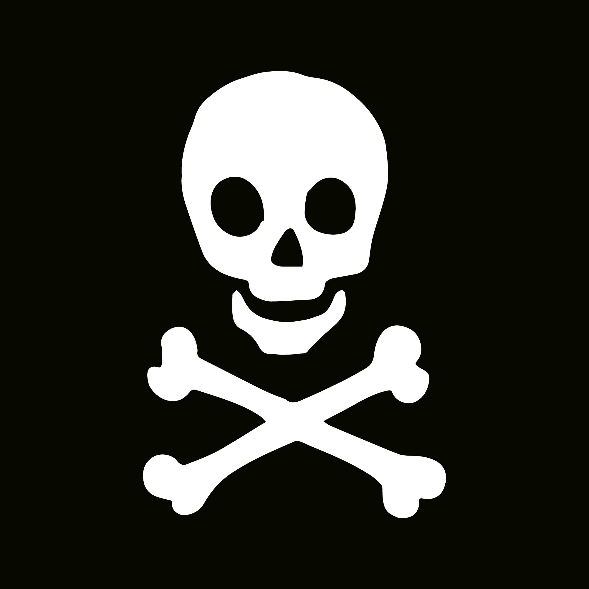 闪光纹身模板 - 骷髅和交叉骨