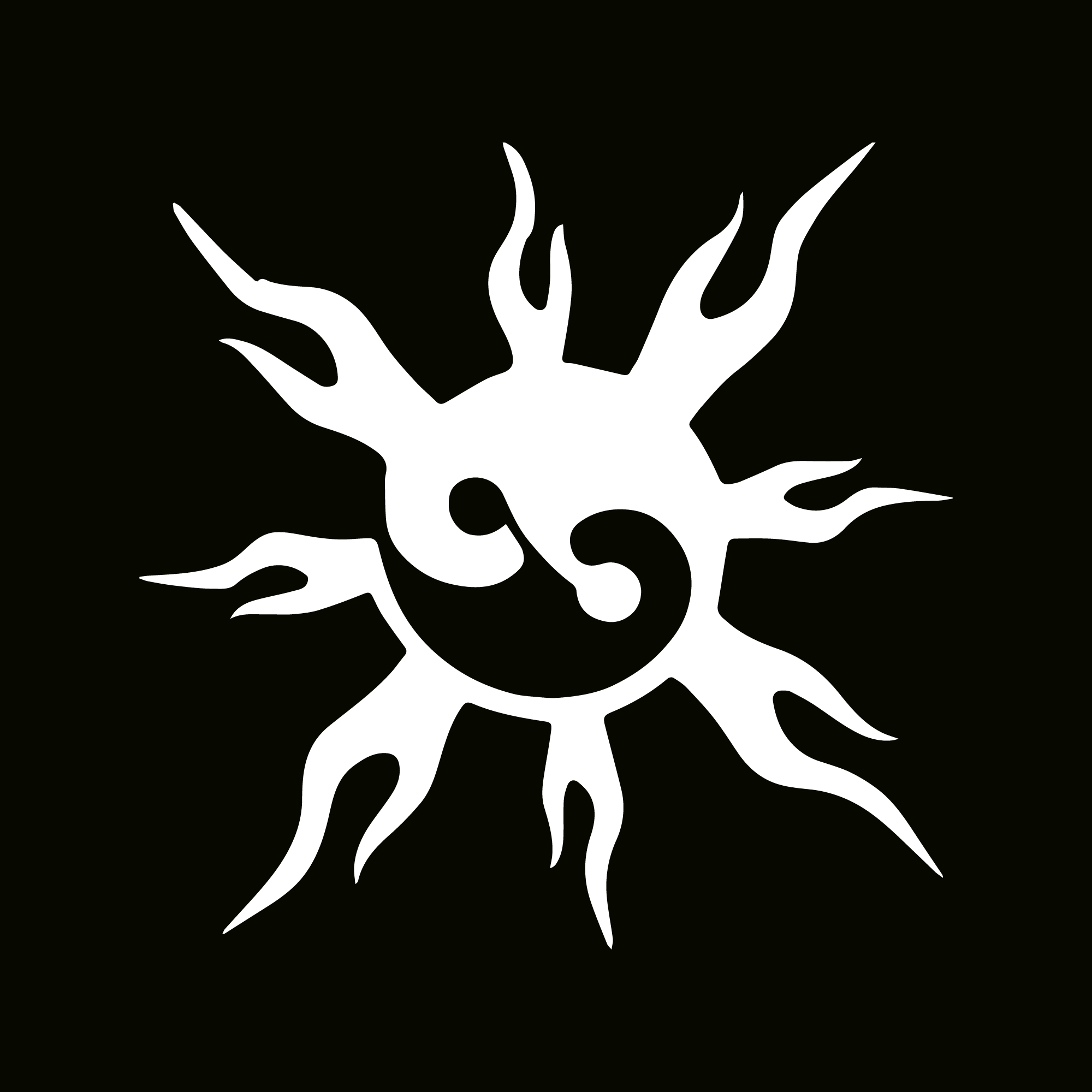 闪光纹身模板 - 阴阳太阳