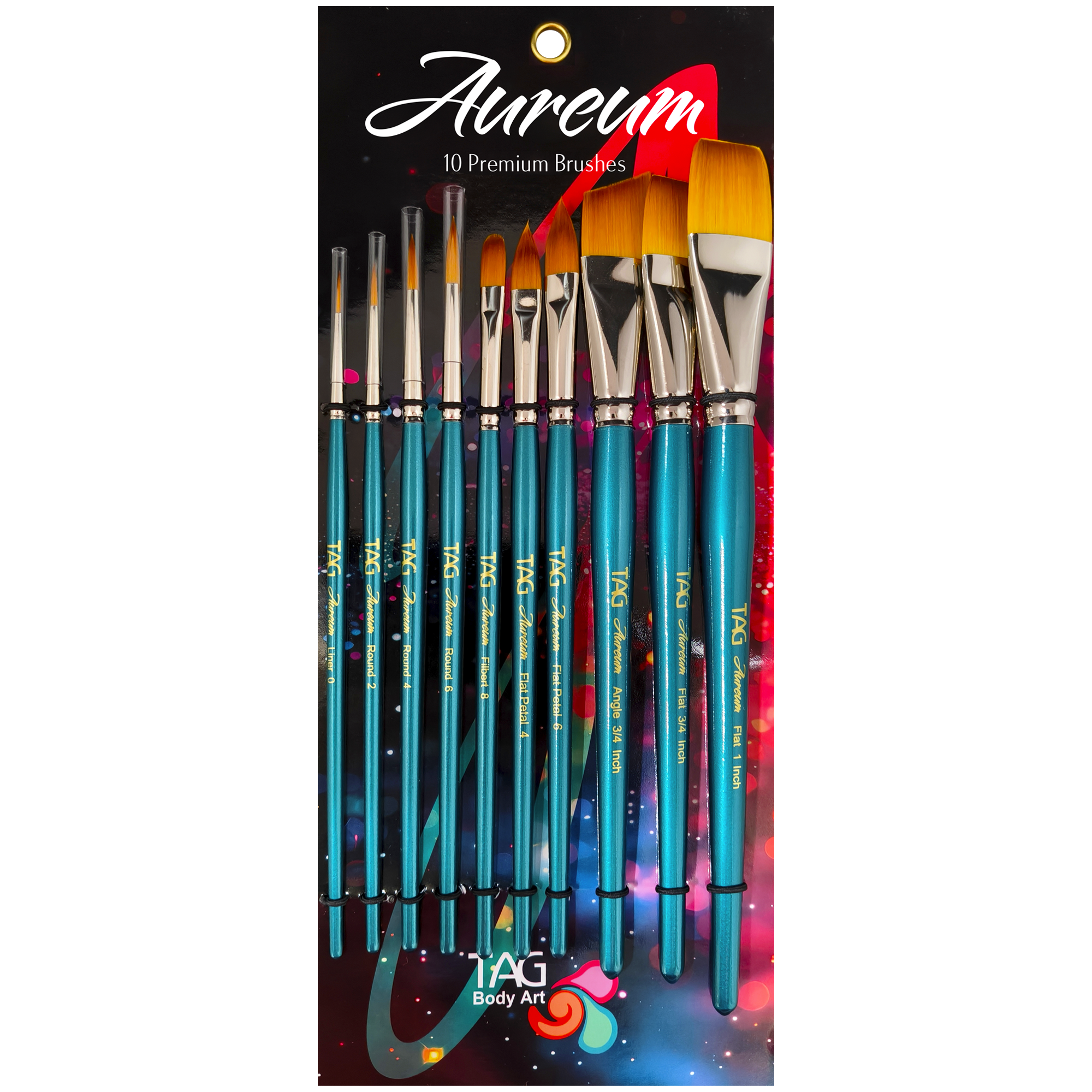 TAG Aureum Face and Body Paint 10 Brush Set